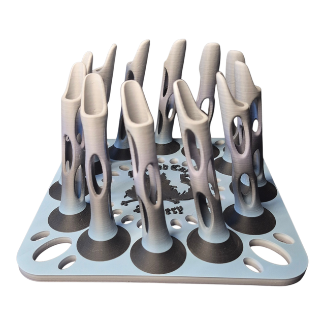 12 Arrow Fletching Stand/ Ground Quiver Grey, Blue, Orange and Black