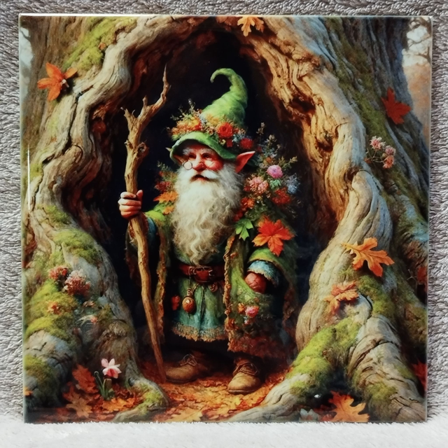 Lutin à lunettes dans arbre