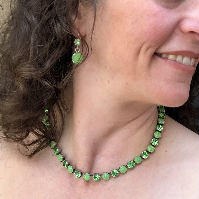 Collier DEVA KLASSIK BIG Peridot ICE Mix, Grün