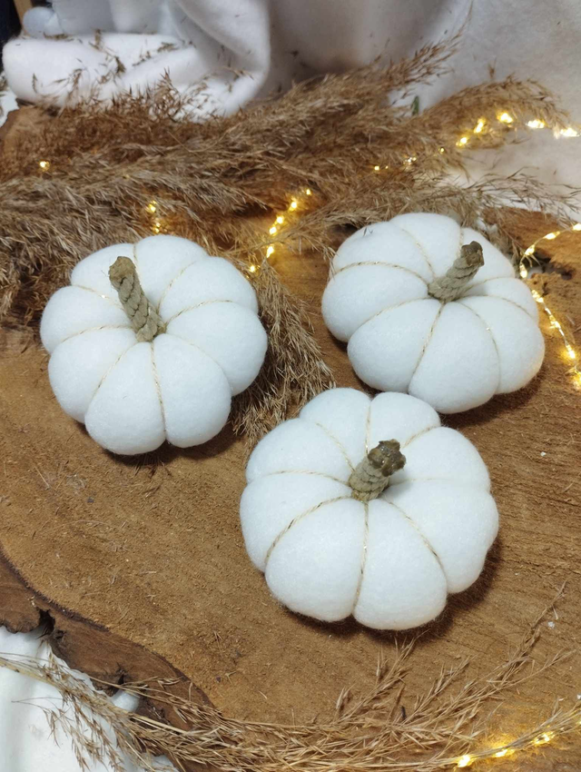 Citrouilles en tissus - blanc