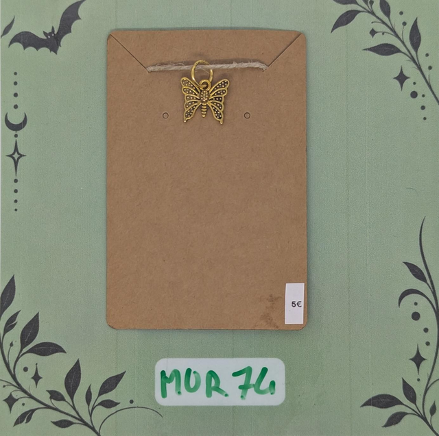 MUR74 Pendentif Papillon Doré 