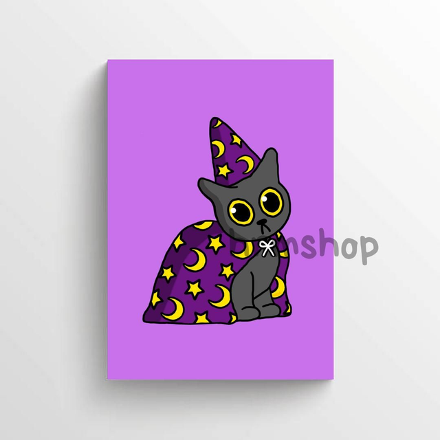 Wizard Cat Art Print 6x4" Unframed 