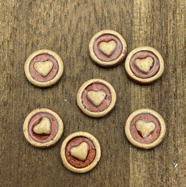 Bronze and gold heart studs