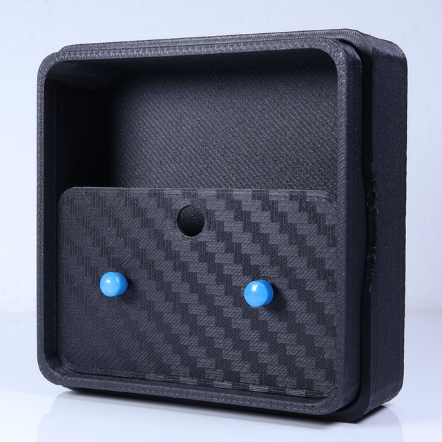 Hypoallergenic 3mm Small Solid Blue Round Cut Polymer Clay Plastic Back Stud Earrings With Designer Carbon Fiber Jewellery Box