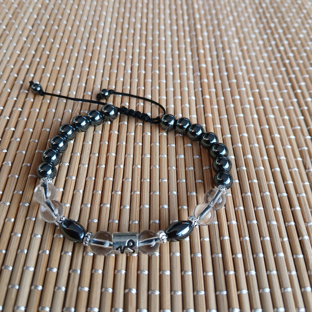 Sterrenbeeld armband Steenbok - Hematiet en Bergkristal (7.021)