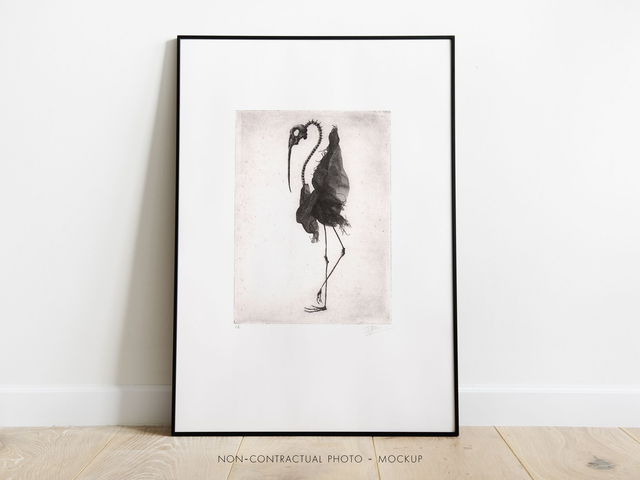 Fine art etching / Not framed / Bird Skull II