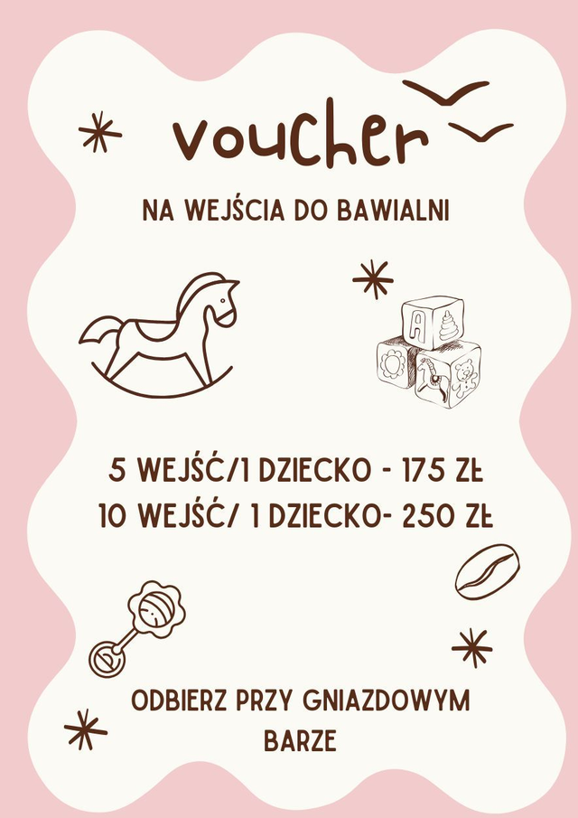 Voucher do bawialni - 5 wejść