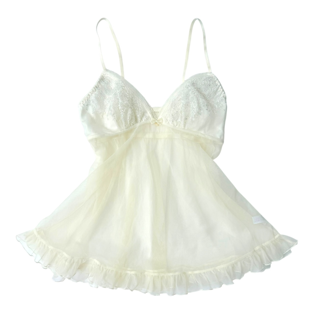 cream silver snowflake embroidered cups cami  