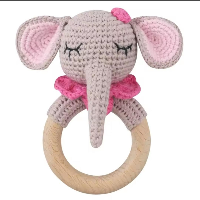 Sonajero elefante rosa