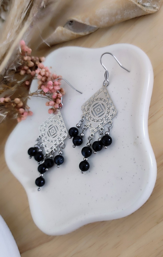 Boucles d'oreilles Onyx