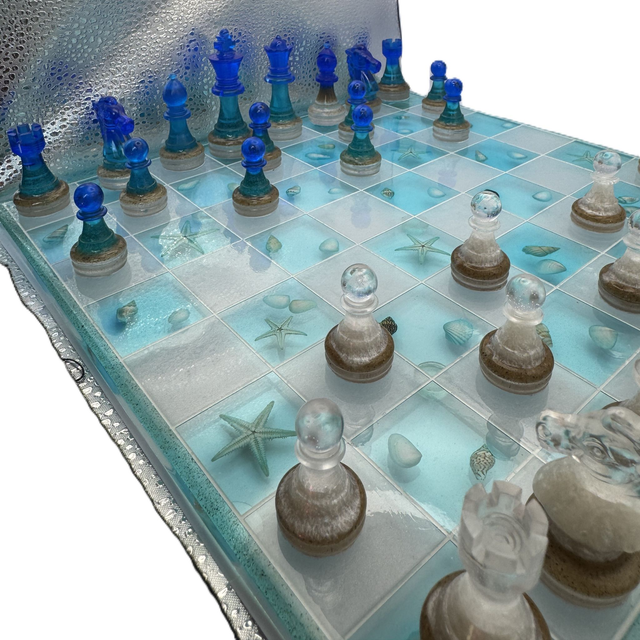 Ocean Tides Resin Chess Set