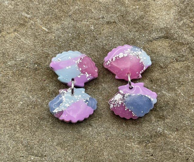 Ocean mist clam earrings