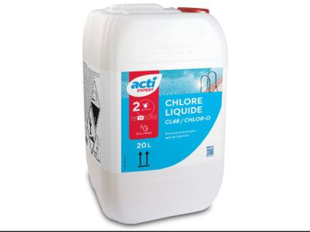 BIDON DE CHLORE LIQUIDE USAGE PRO 12.5% - 20 LITRES 