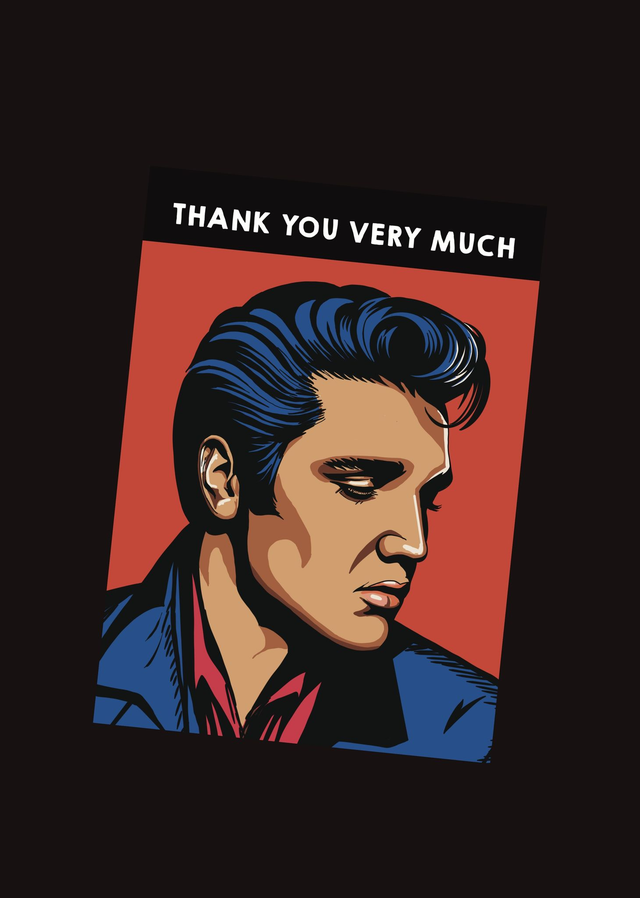 Elvis Presley Thank You Card, (Thank you very much) A5