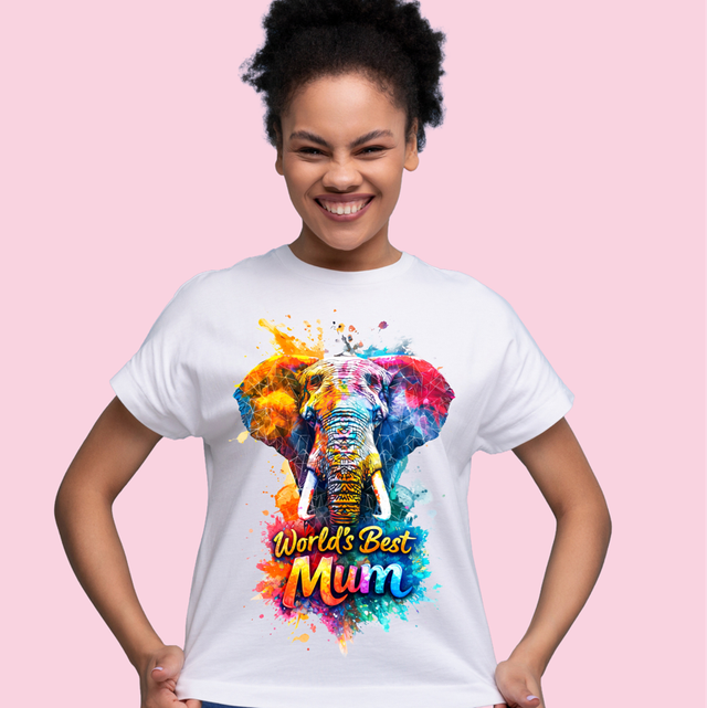 Worlds best Mum elephant T-shirt