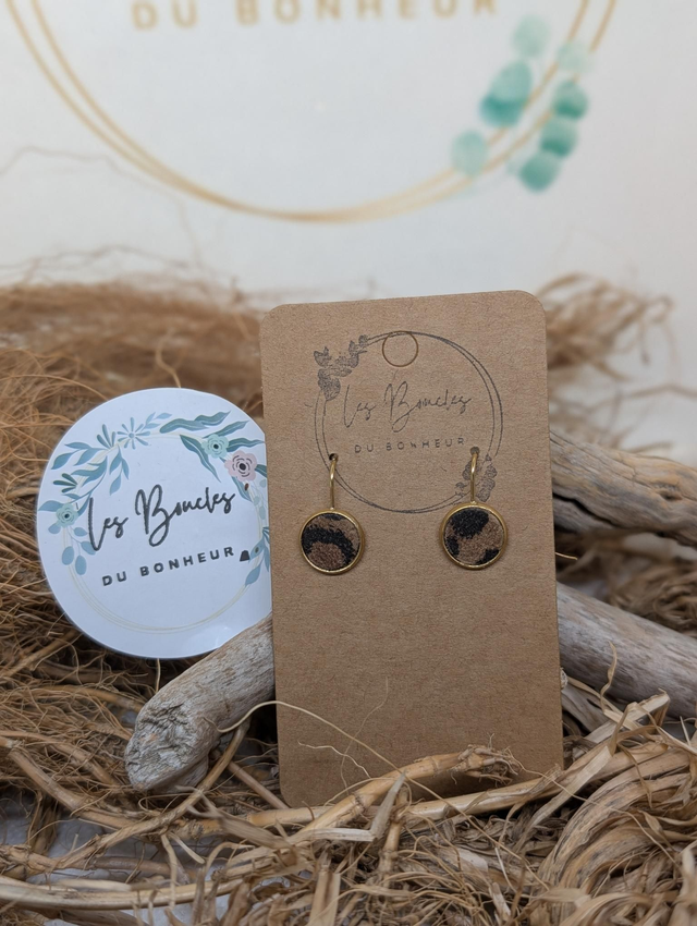 Boucles d'oreilles puces léopard pu102