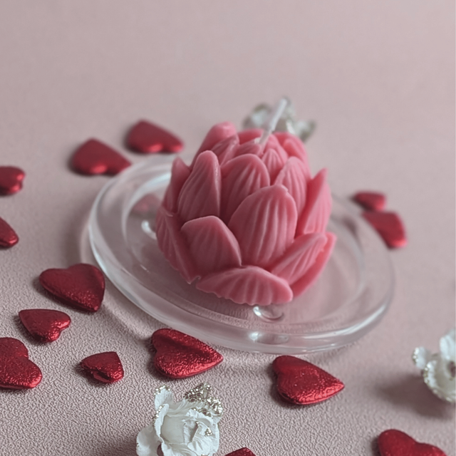 🕯️ Bougie moulée Lotus 60g – Vanille