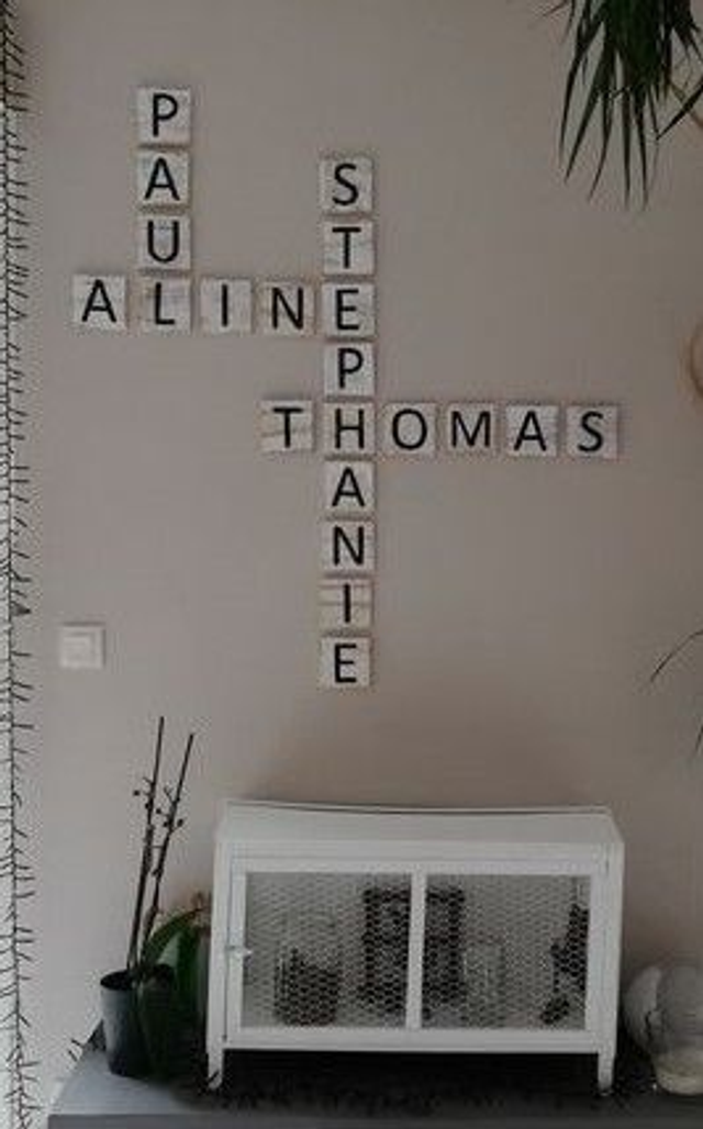 Lettre scrabble pour décoration murale bois