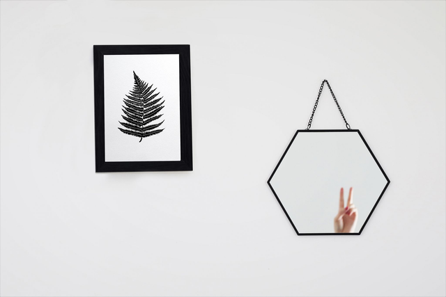 Linogravure A5 Fougère (noir ou or)