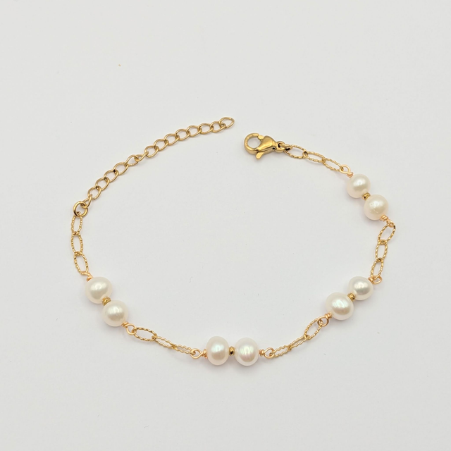 Bracelet perles blanches