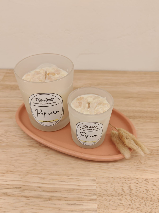 Bougie Quartz rose : Pop corn