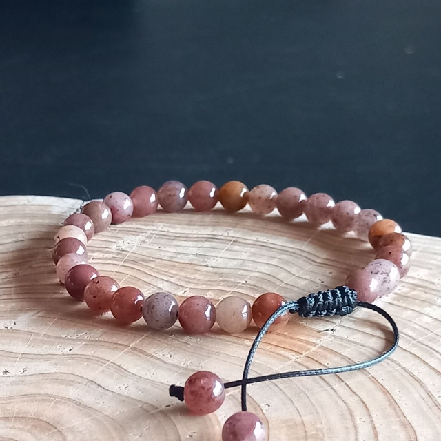 Bracelet ajustable en Aventurine pourpre