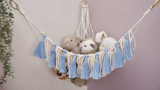 Macrame Corner Toy Hammock