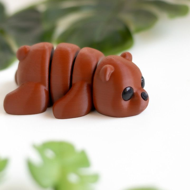 Bear Articulated flexible Autistic Toy 3D Printed Gift Wiggle Cute Animal
