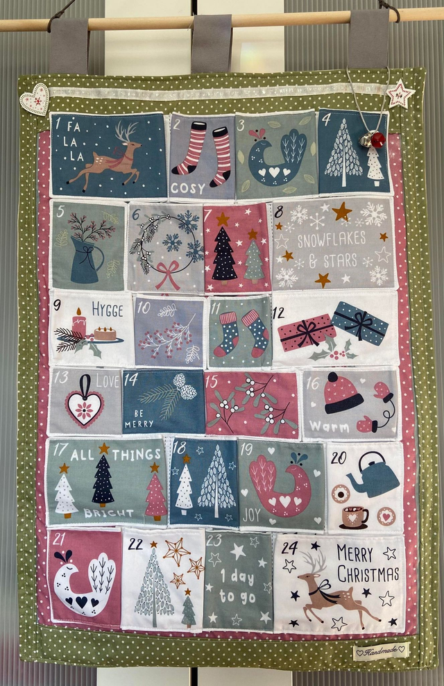 Scandi Hygge Fabric Advent Calendar with free personalised name tag