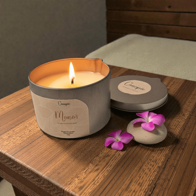 Bougie de Massage Parfum Monoï – 140 g
