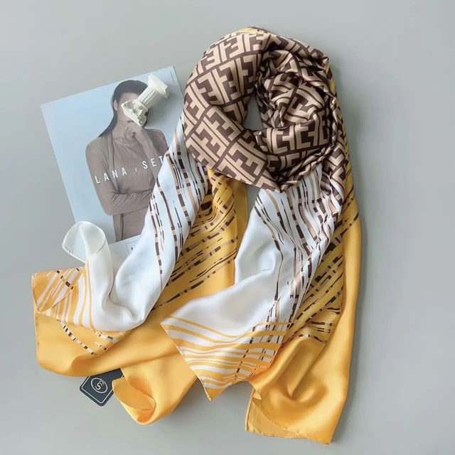 Tangerine Elegance Satin Scarf