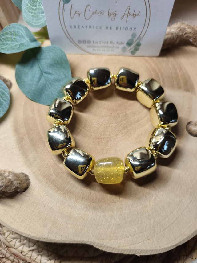 BRACELET BIG PERLES GOLD/ PAILLETTES GOLD 0000831