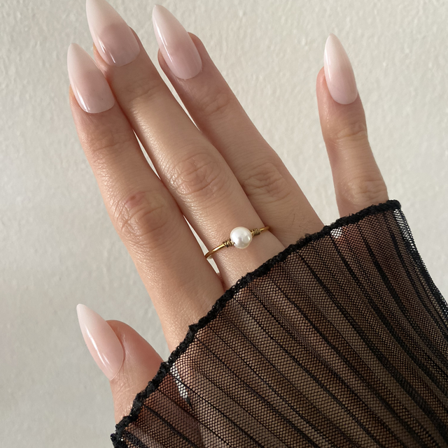 Bague perle ajustable 