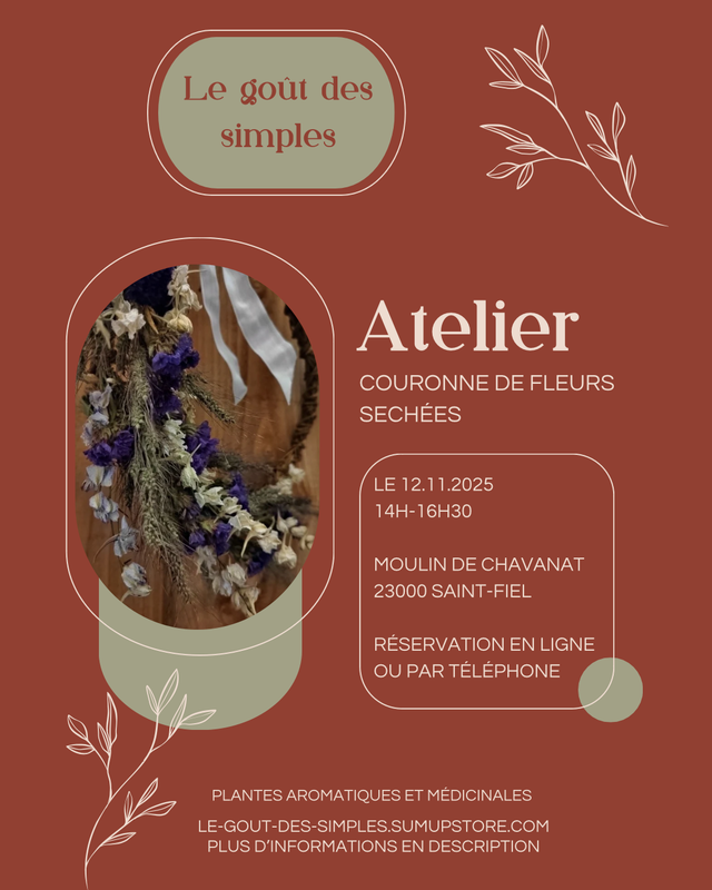 Atelier couronne de fleurs séchées 