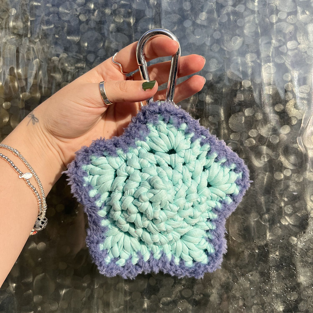 Turquoise and Denim Blue Star Carabiner