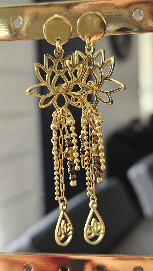 Boucles d&#039;oreilles fleurs de lotus 