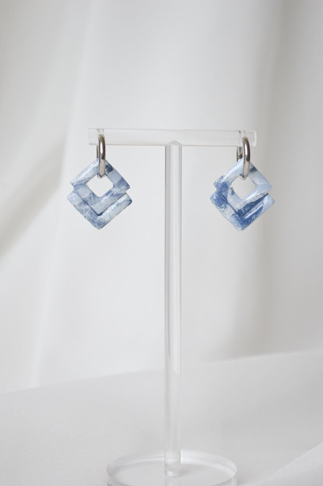 Modri marmor kolekcija - pravokotni visečo uhano