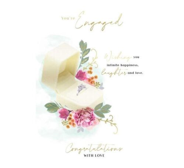 Engagement Your Engaged Card Ring Foil Finish Lovely Verse