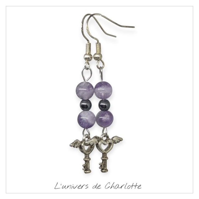 Boucles d'oreilles "Améthyste" BO-020
