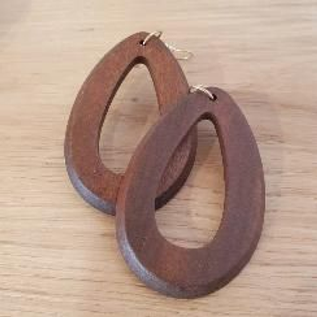 Ohrringe Holz oval 