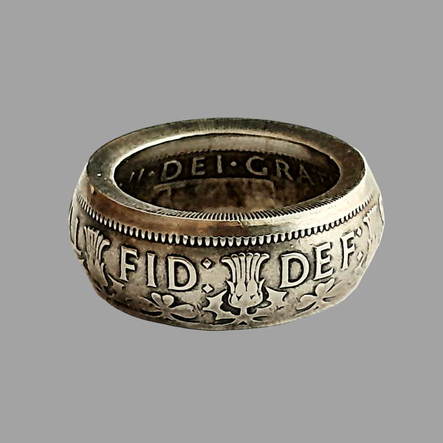 British Two Shillings 1965 Fat Tire Coin Ring  