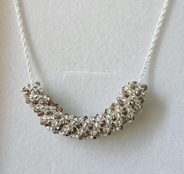 Handsewn micro crystal topaz luster 