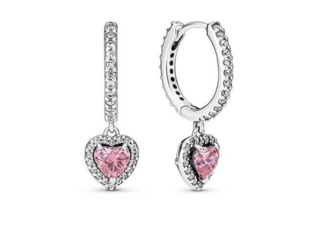 Créoles Pandora Timeless - Cœur Halo Scintillant