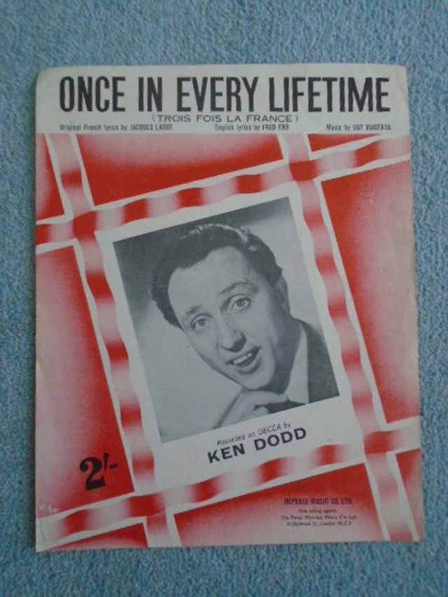 Once In Every Lifetime Ken Dodd 1961 Piano Vocal Sheet Music
