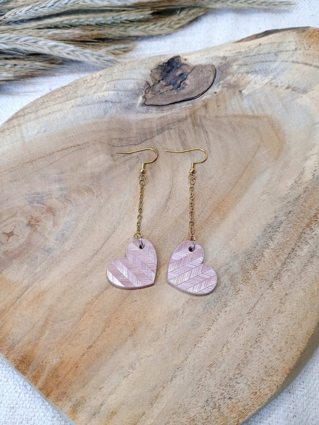 Boucles d'oreilles pendantes COEUR Nude