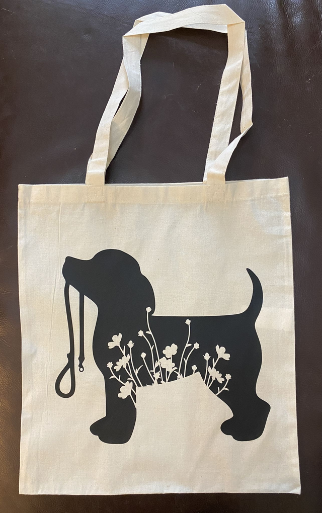 Shoulder Tote Bag - Dog with Lead 
