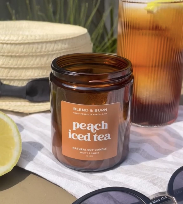 Blend and burn Peach iced tea