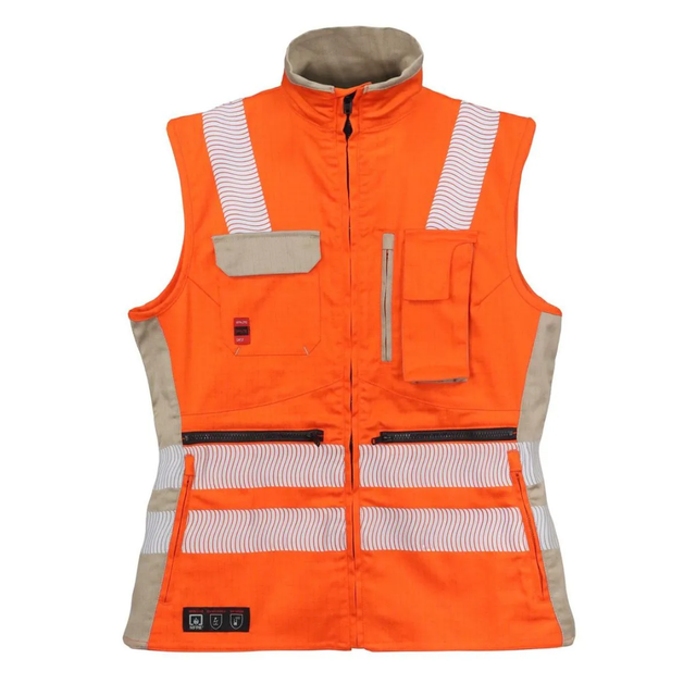 Chaleco Geologo Ignifugo Absolute Fire FRSVT NFPA 13034 Mujer Naranjo – Beige