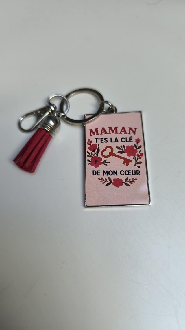 Porte-clé &quot; Maman, tu es la clé de mon cœur&quot;