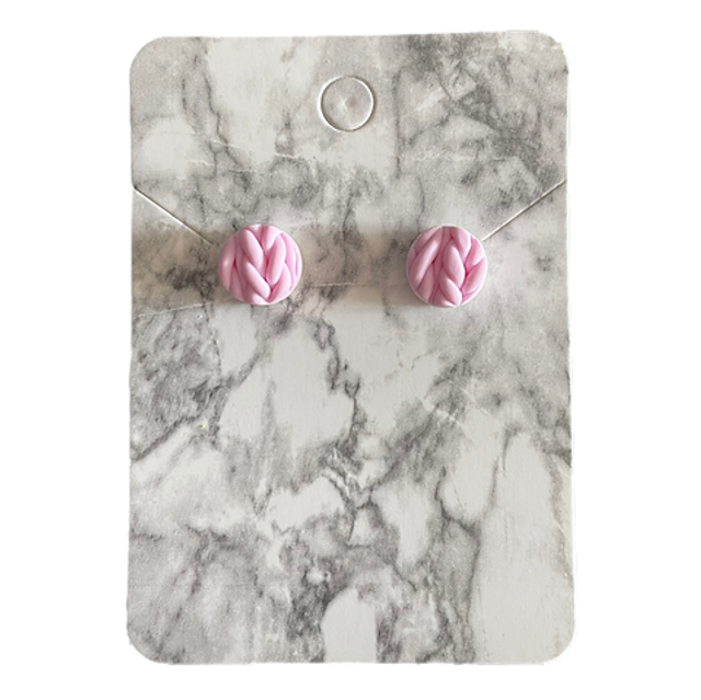 Pink knitted studs